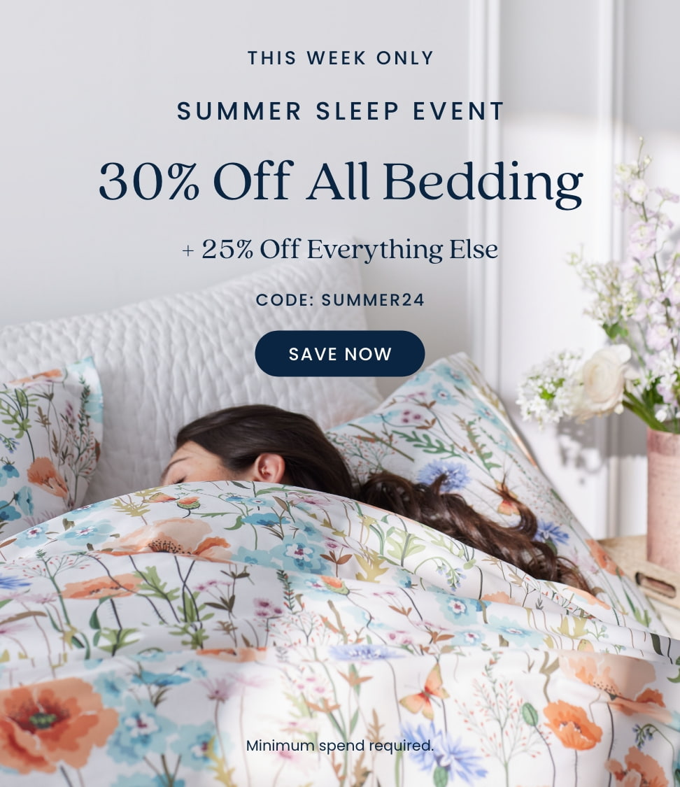 Summer Sleep Event 30% off all bedding + 25% off everything else code summer24