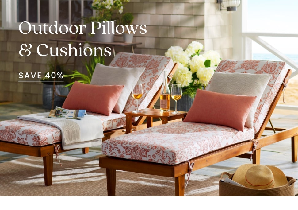 40% off outdoor pillows and cushions