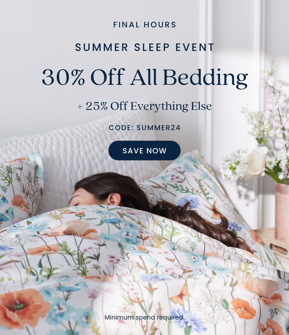 Summer Sleep Event 30% off all bedding + 25% off everything else code summer24