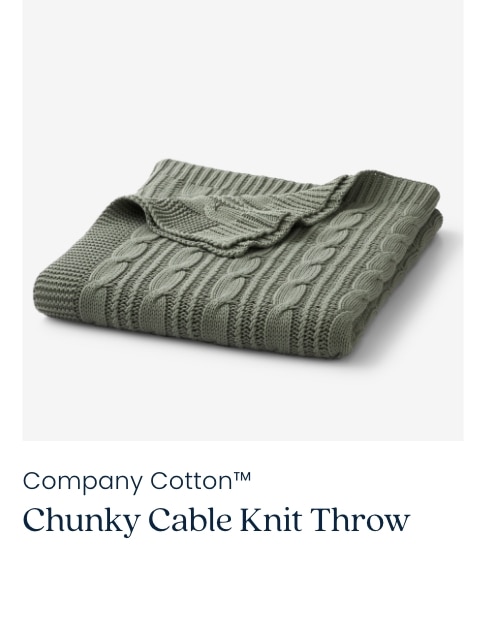 company cotton Chunky Cable Knit Throw