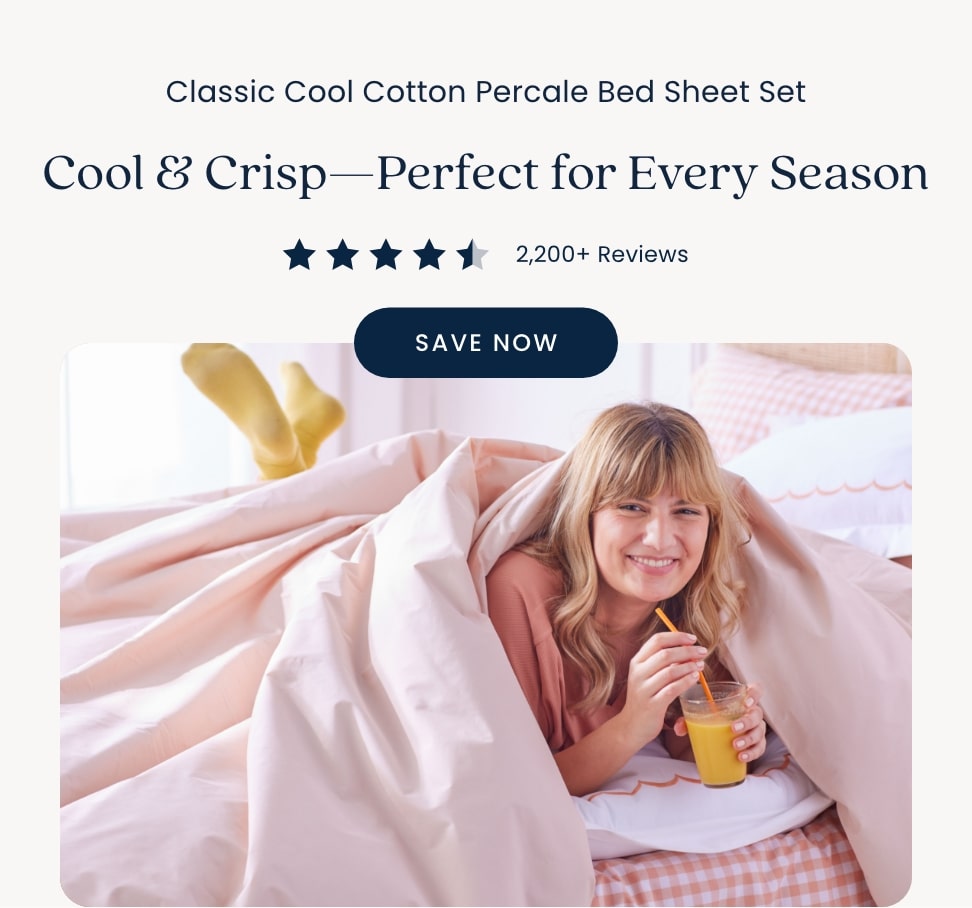 Shop Classic Cool Cotton Percale Bed Sheet Set